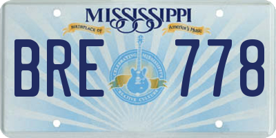 MS license plate BRE778