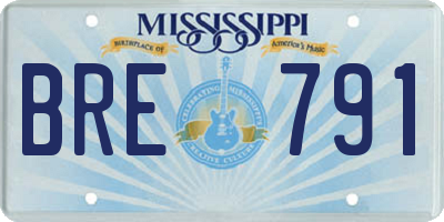 MS license plate BRE791