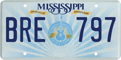 MS license plate BRE797
