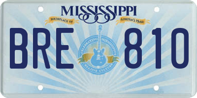 MS license plate BRE810