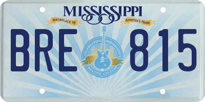 MS license plate BRE815