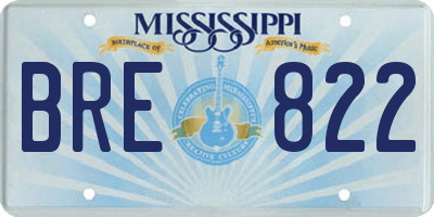 MS license plate BRE822
