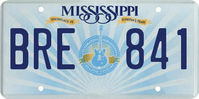 MS license plate BRE841