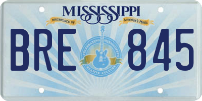 MS license plate BRE845