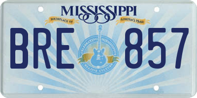 MS license plate BRE857