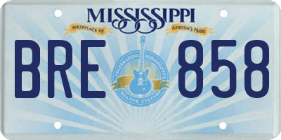 MS license plate BRE858