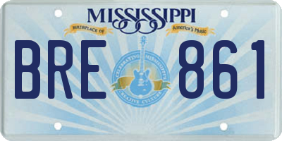 MS license plate BRE861