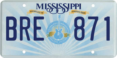 MS license plate BRE871