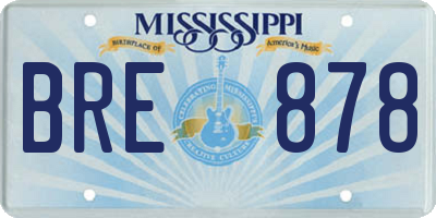 MS license plate BRE878