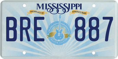 MS license plate BRE887
