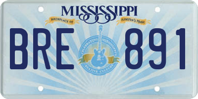 MS license plate BRE891