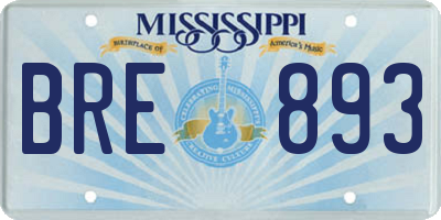 MS license plate BRE893