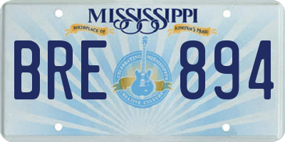 MS license plate BRE894