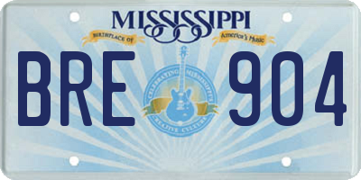 MS license plate BRE904