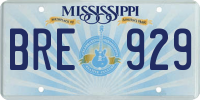 MS license plate BRE929