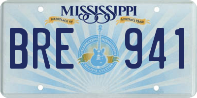 MS license plate BRE941
