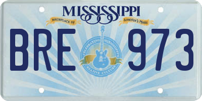 MS license plate BRE973