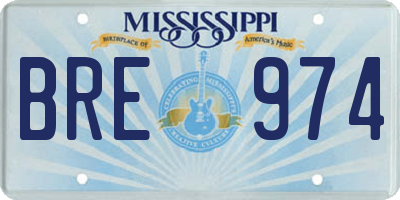 MS license plate BRE974