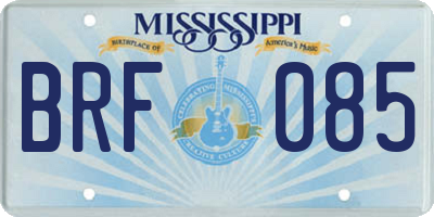 MS license plate BRF085