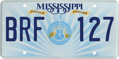 MS license plate BRF127