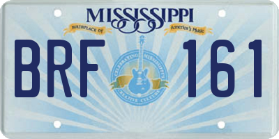 MS license plate BRF161