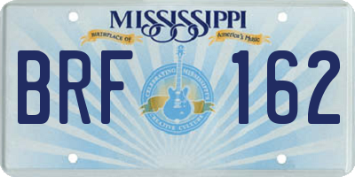 MS license plate BRF162