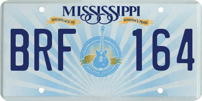 MS license plate BRF164