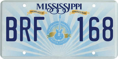 MS license plate BRF168