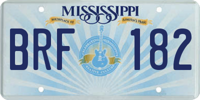 MS license plate BRF182