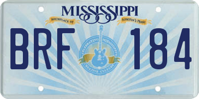 MS license plate BRF184