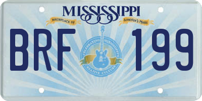 MS license plate BRF199