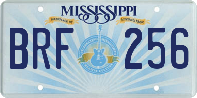 MS license plate BRF256