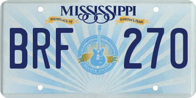 MS license plate BRF270