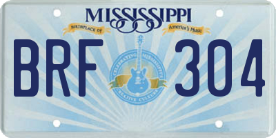 MS license plate BRF304