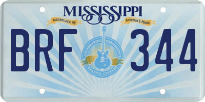MS license plate BRF344