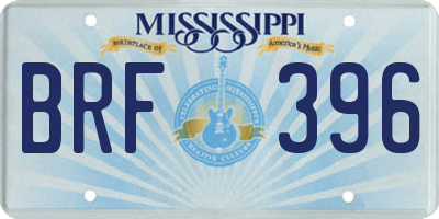 MS license plate BRF396
