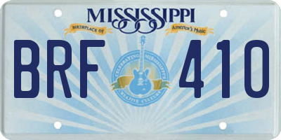 MS license plate BRF410