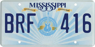 MS license plate BRF416