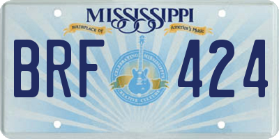 MS license plate BRF424