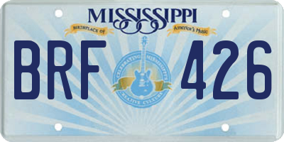 MS license plate BRF426