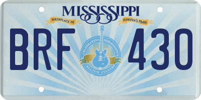 MS license plate BRF430