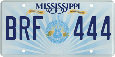 MS license plate BRF444