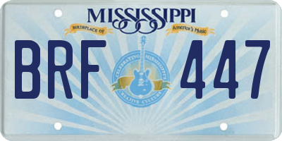 MS license plate BRF447