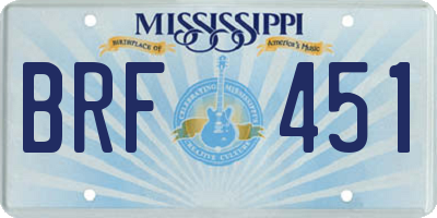MS license plate BRF451