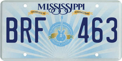 MS license plate BRF463