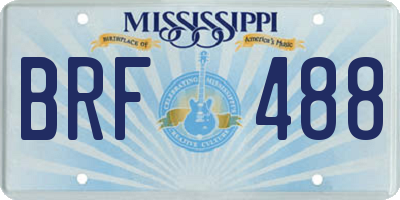 MS license plate BRF488