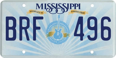 MS license plate BRF496