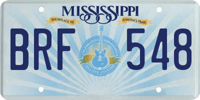 MS license plate BRF548