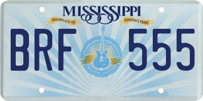 MS license plate BRF555