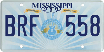 MS license plate BRF558